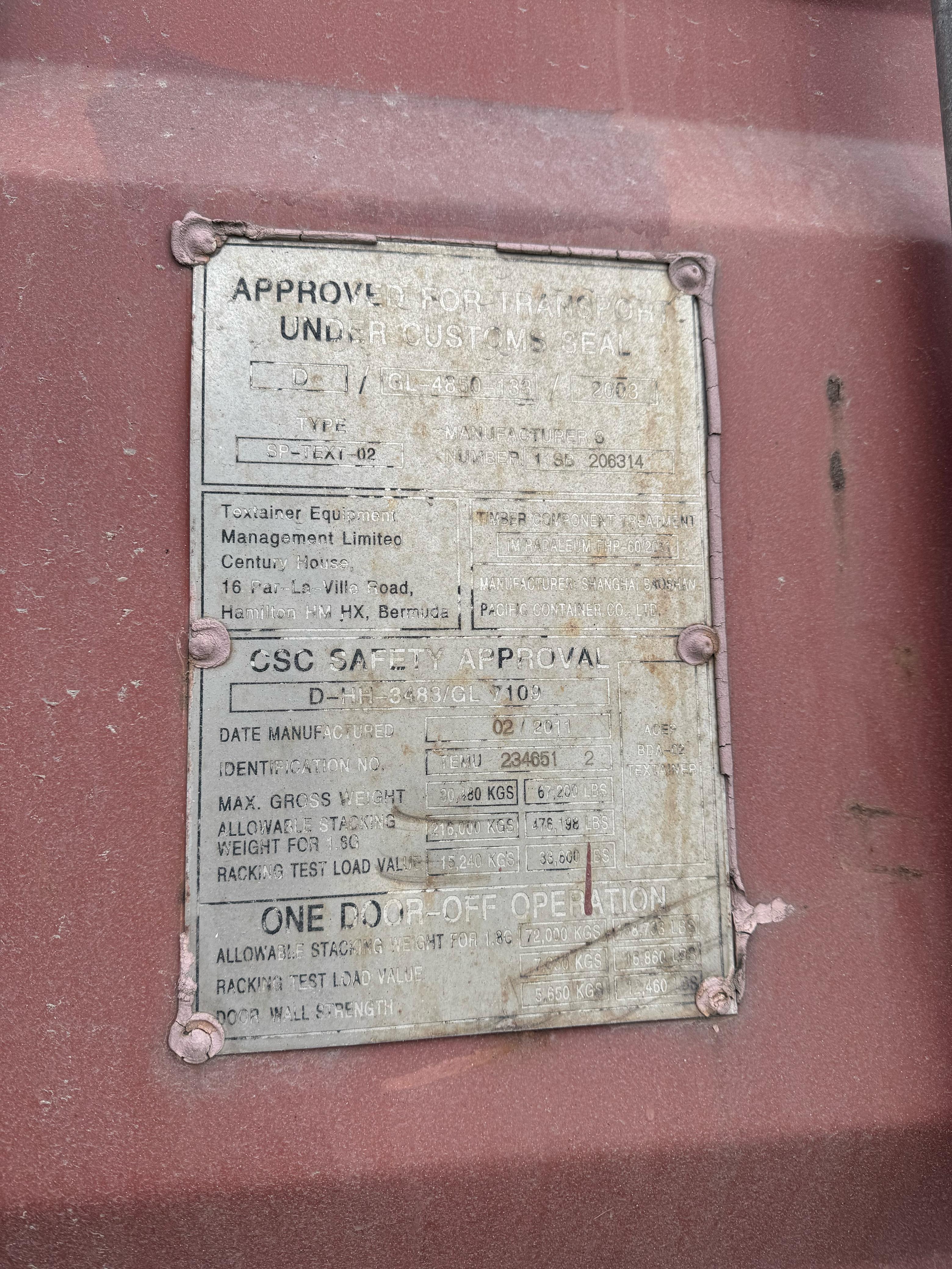 Морской контейнер TEMU2346512